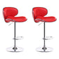 Scandinavian Adjustable Height Swivel Counter Stools Metal Leather Bar Stools Red 2 Piece Set Clearhalo 'Bar Furniture' 'Bar Stools' 'bar_stools' 'furn' 'furn_bar_stools' 'Furniture' 'furniture_bar_stools' 'Kitchen & Dining Furniture' 4730547