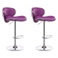 Scandinavian Adjustable Height Swivel Counter Stools Metal Leather Bar Stools Purple 2 Piece Set Clearhalo 'Bar Furniture' 'Bar Stools' 'bar_stools' 'furn' 'furn_bar_stools' 'Furniture' 'furniture_bar_stools' 'Kitchen & Dining Furniture' 4730548