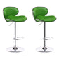 Scandinavian Adjustable Height Swivel Counter Stools Metal Leather Bar Stools Green 2 Piece Set Clearhalo 'Bar Furniture' 'Bar Stools' 'bar_stools' 'furn' 'furn_bar_stools' 'Furniture' 'furniture_bar_stools' 'Kitchen & Dining Furniture' 4730549