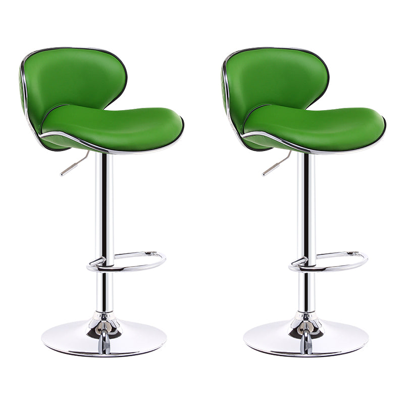 Scandinavian Adjustable Height Swivel Counter Stools Metal Leather Bar Stools Green 2 Piece Set Clearhalo 'Bar Furniture' 'Bar Stools' 'bar_stools' 'furn' 'furn_bar_stools' 'Furniture' 'furniture_bar_stools' 'Kitchen & Dining Furniture' 4730549