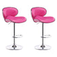 Scandinavian Adjustable Height Swivel Counter Stools Metal Leather Bar Stools Rose Red 2 Piece Set Clearhalo 'Bar Furniture' 'Bar Stools' 'bar_stools' 'furn' 'furn_bar_stools' 'Furniture' 'furniture_bar_stools' 'Kitchen & Dining Furniture' 4730551