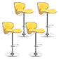 Scandinavian Adjustable Height Swivel Counter Stools Metal Leather Bar Stools Yellow 4 Piece Set Clearhalo 'Bar Furniture' 'Bar Stools' 'bar_stools' 'furn' 'furn_bar_stools' 'Furniture' 'furniture_bar_stools' 'Kitchen & Dining Furniture' 4730553