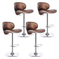 Scandinavian Adjustable Height Swivel Counter Stools Metal Leather Bar Stools Brown 4 Piece Set Clearhalo 'Bar Furniture' 'Bar Stools' 'bar_stools' 'furn' 'furn_bar_stools' 'Furniture' 'furniture_bar_stools' 'Kitchen & Dining Furniture' 4730556