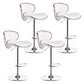 Scandinavian Adjustable Height Swivel Counter Stools Metal Leather Bar Stools White 4 Piece Set Clearhalo 'Bar Furniture' 'Bar Stools' 'bar_stools' 'furn' 'furn_bar_stools' 'Furniture' 'furniture_bar_stools' 'Kitchen & Dining Furniture' 4730557