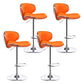 Scandinavian Adjustable Height Swivel Counter Stools Metal Leather Bar Stools Orange 4 Piece Set Clearhalo 'Bar Furniture' 'Bar Stools' 'bar_stools' 'furn' 'furn_bar_stools' 'Furniture' 'furniture_bar_stools' 'Kitchen & Dining Furniture' 4730558
