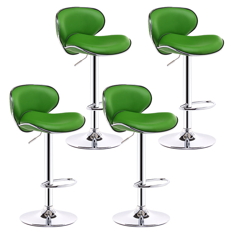 Scandinavian Adjustable Height Swivel Counter Stools Metal Leather Bar Stools Green 4 Piece Set Clearhalo 'Bar Furniture' 'Bar Stools' 'bar_stools' 'furn' 'furn_bar_stools' 'Furniture' 'furniture_bar_stools' 'Kitchen & Dining Furniture' 4730561