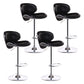 Scandinavian Adjustable Height Swivel Counter Stools Metal Leather Bar Stools Black 4 Piece Set Clearhalo 'Bar Furniture' 'Bar Stools' 'bar_stools' 'furn' 'furn_bar_stools' 'Furniture' 'furniture_bar_stools' 'Kitchen & Dining Furniture' 4730562