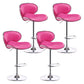 Scandinavian Adjustable Height Swivel Counter Stools Metal Leather Bar Stools Rose Red 4 Piece Set Clearhalo 'Bar Furniture' 'Bar Stools' 'bar_stools' 'furn' 'furn_bar_stools' 'Furniture' 'furniture_bar_stools' 'Kitchen & Dining Furniture' 4730563