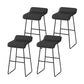 Scandinavian Leather Metal Counter Stools Low Back Bar Stools with Solid Wave Seat Black 4 Piece Set Clearhalo 'Bar Furniture' 'Bar Stools' 'bar_stools' 'furn' 'furn_bar_stools' 'Furniture' 'furniture_bar_stools' 'Kitchen & Dining Furniture' 4730571
