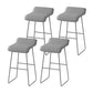 Scandinavian Leather Metal Counter Stools Low Back Bar Stools with Solid Wave Seat Grey 4 Piece Set Clearhalo 'Bar Furniture' 'Bar Stools' 'bar_stools' 'furn' 'furn_bar_stools' 'Furniture' 'furniture_bar_stools' 'Kitchen & Dining Furniture' 4730575