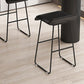Scandinavian Leather Metal Counter Stools Low Back Bar Stools with Solid Wave Seat Clearhalo 'Bar Furniture' 'Bar Stools' 'bar_stools' 'furn' 'furn_bar_stools' 'Furniture' 'furniture_bar_stools' 'Kitchen & Dining Furniture' 4730577