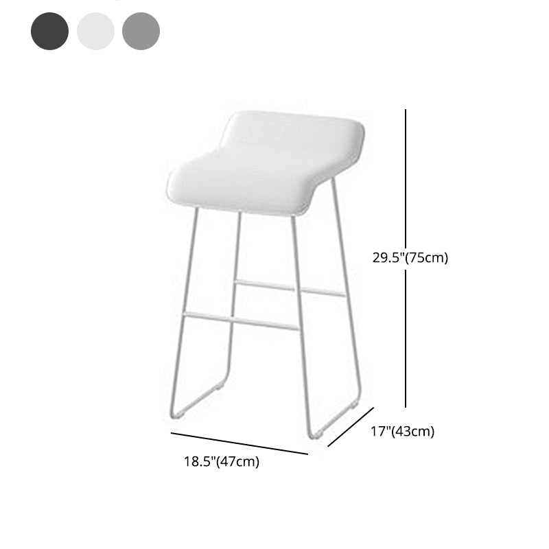 Scandinavian Leather Metal Counter Stools Low Back Bar Stools with Solid Wave Seat Clearhalo 'Bar Furniture' 'Bar Stools' 'bar_stools' 'furn' 'furn_bar_stools' 'Furniture' 'furniture_bar_stools' 'Kitchen & Dining Furniture' 4730581