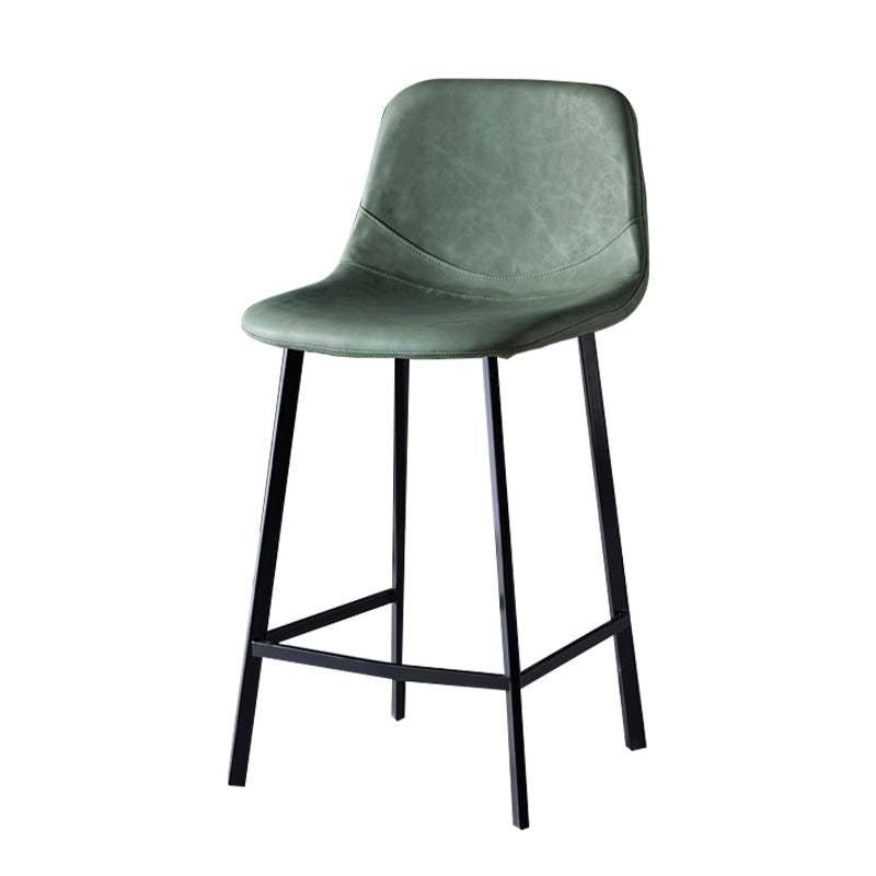 Scandinavian Style Bar-stool with Square Leather Seat Counter Stool Kitchen Bar-stool Green 1 Piece Counter Stool(26"H) Clearhalo 'Bar Furniture' 'Bar Stools' 'bar_stools' 'furn' 'furn_bar_stools' 'Furniture' 'furniture_bar_stools' 'Kitchen & Dining Furniture' 4730583