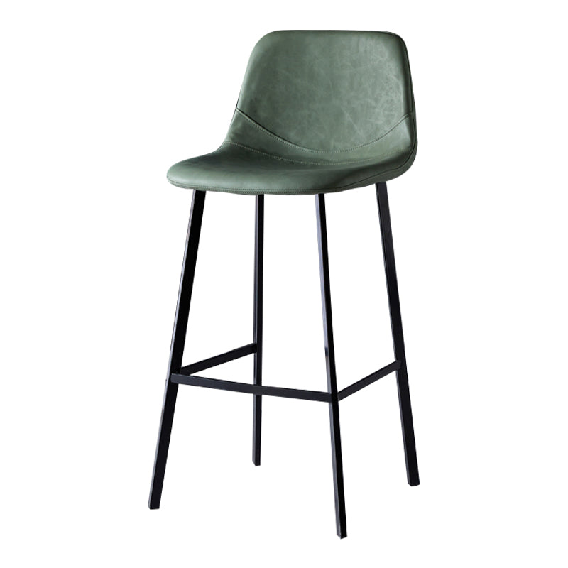 Scandinavian Style Bar-stool with Square Leather Seat Counter Stool Kitchen Bar-stool Green 1 Piece Bar Stool(30"H) Clearhalo 'Bar Furniture' 'Bar Stools' 'bar_stools' 'furn' 'furn_bar_stools' 'Furniture' 'furniture_bar_stools' 'Kitchen & Dining Furniture' 4730584