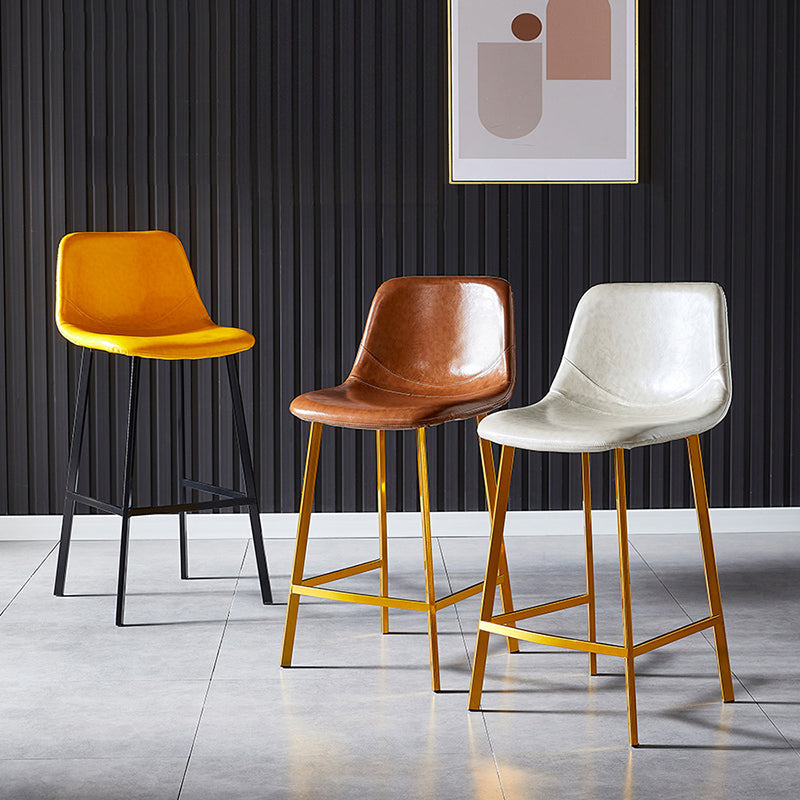 Scandinavian Style Bar-stool with Square Leather Seat Counter Stool Kitchen Bar-stool Clearhalo 'Bar Furniture' 'Bar Stools' 'bar_stools' 'furn' 'furn_bar_stools' 'Furniture' 'furniture_bar_stools' 'Kitchen & Dining Furniture' 4730586
