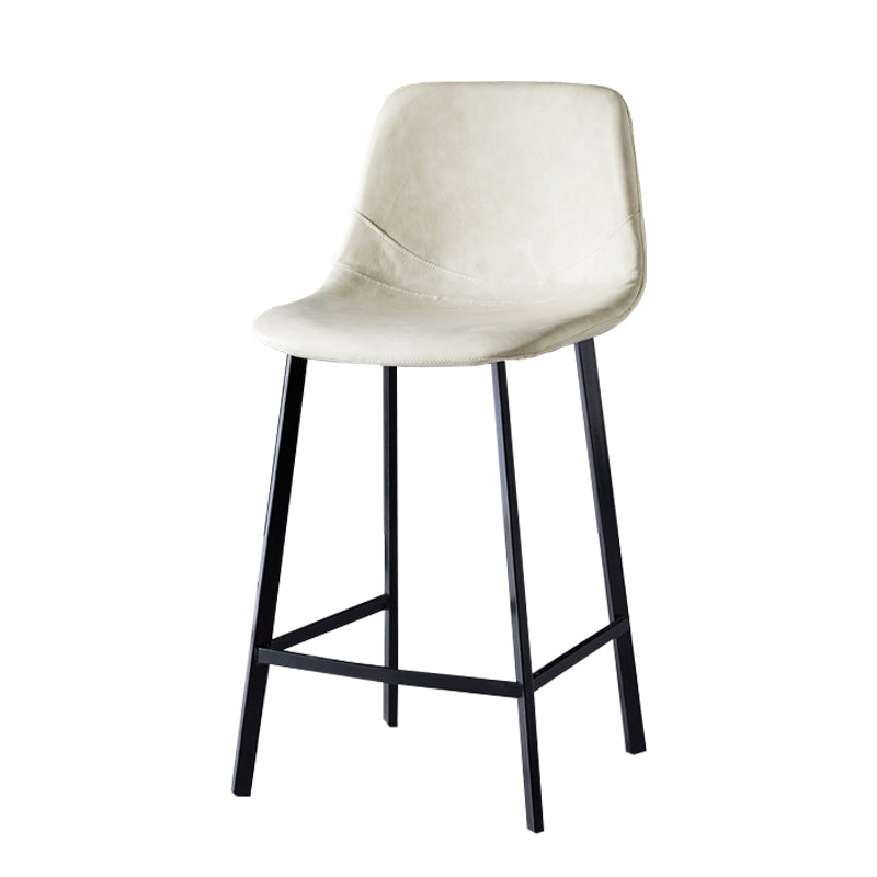 Scandinavian Style Bar-stool with Square Leather Seat Counter Stool Kitchen Bar-stool Off-White 1 Piece Counter Stool(26"H) Clearhalo 'Bar Furniture' 'Bar Stools' 'bar_stools' 'furn' 'furn_bar_stools' 'Furniture' 'furniture_bar_stools' 'Kitchen & Dining Furniture' 4730590