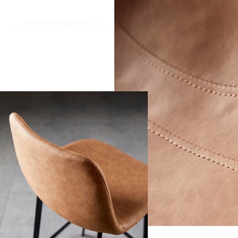 Scandinavian Style Bar-stool with Square Leather Seat Counter Stool Kitchen Bar-stool Clearhalo 'Bar Furniture' 'Bar Stools' 'bar_stools' 'furn' 'furn_bar_stools' 'Furniture' 'furniture_bar_stools' 'Kitchen & Dining Furniture' 4730597