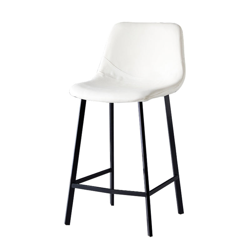 Scandinavian Style Bar-stool with Square Leather Seat Counter Stool Kitchen Bar-stool White 1 Piece Counter Stool(26"H) Clearhalo 'Bar Furniture' 'Bar Stools' 'bar_stools' 'furn' 'furn_bar_stools' 'Furniture' 'furniture_bar_stools' 'Kitchen & Dining Furniture' 4730598