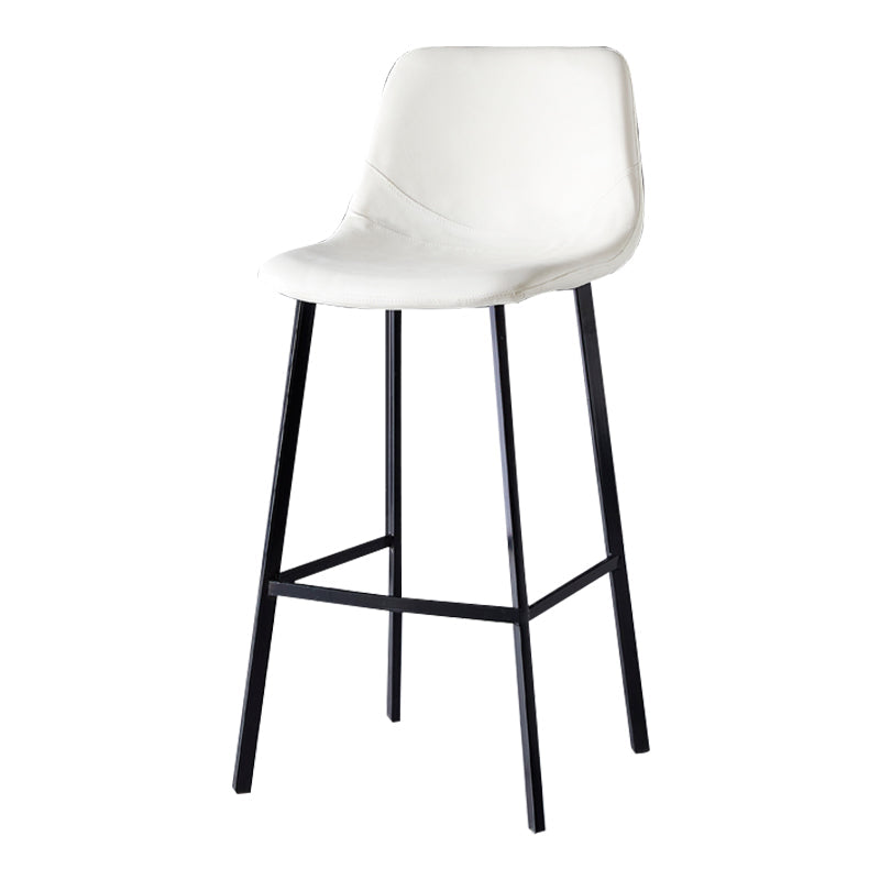 Scandinavian Style Bar-stool with Square Leather Seat Counter Stool Kitchen Bar-stool White 1 Piece Bar Stool(30"H) Clearhalo 'Bar Furniture' 'Bar Stools' 'bar_stools' 'furn' 'furn_bar_stools' 'Furniture' 'furniture_bar_stools' 'Kitchen & Dining Furniture' 4730600
