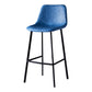 Scandinavian Style Bar-stool with Square Leather Seat Counter Stool Kitchen Bar-stool Blue 1 Piece Bar Stool(30"H) Clearhalo 'Bar Furniture' 'Bar Stools' 'bar_stools' 'furn' 'furn_bar_stools' 'Furniture' 'furniture_bar_stools' 'Kitchen & Dining Furniture' 4730604