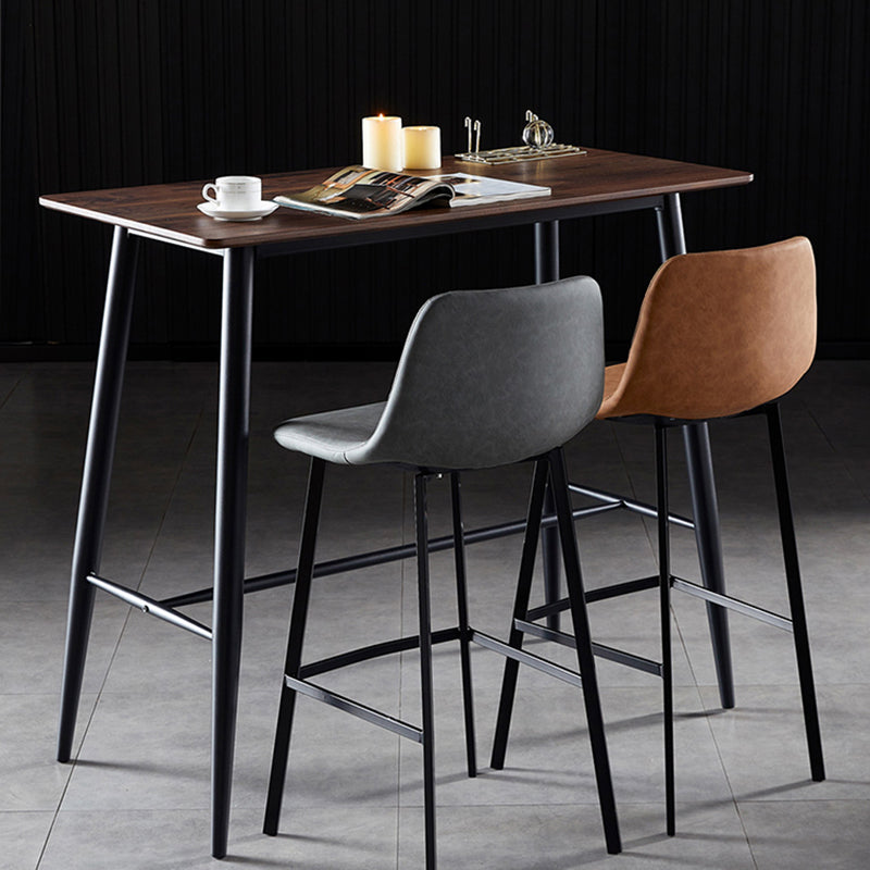 Scandinavian Style Bar-stool with Square Leather Seat Counter Stool Kitchen Bar-stool Clearhalo 'Bar Furniture' 'Bar Stools' 'bar_stools' 'furn' 'furn_bar_stools' 'Furniture' 'furniture_bar_stools' 'Kitchen & Dining Furniture' 4730605
