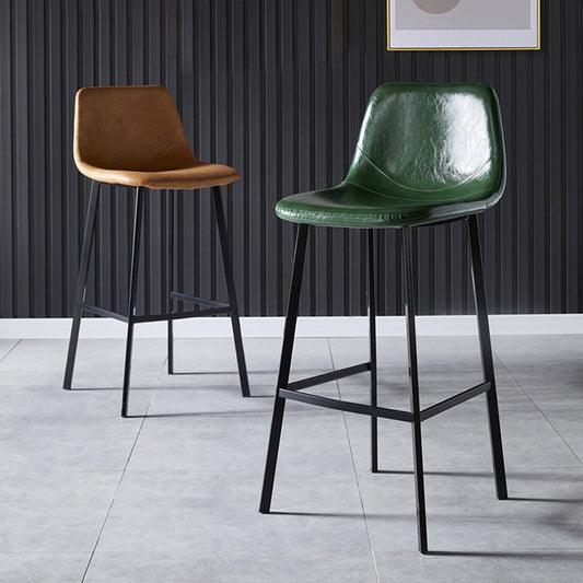 Scandinavian Style Bar-stool with Square Leather Seat Counter Stool Kitchen Bar-stool Clearhalo 'Bar Furniture' 'Bar Stools' 'bar_stools' 'furn' 'furn_bar_stools' 'Furniture' 'furniture_bar_stools' 'Kitchen & Dining Furniture' 4730606