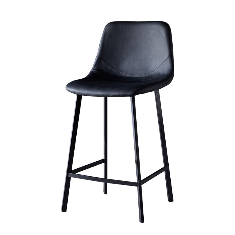 Scandinavian Style Bar-stool with Square Leather Seat Counter Stool Kitchen Bar-stool Black 1 Piece Counter Stool(26"H) Clearhalo 'Bar Furniture' 'Bar Stools' 'bar_stools' 'furn' 'furn_bar_stools' 'Furniture' 'furniture_bar_stools' 'Kitchen & Dining Furniture' 4730609