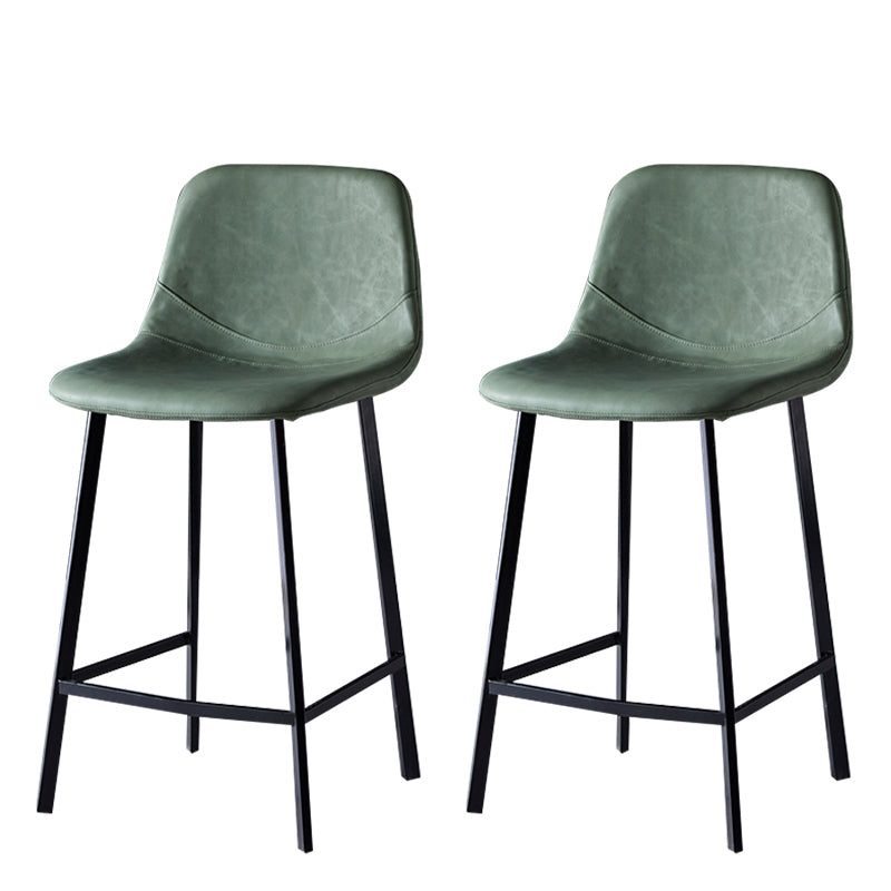 Scandinavian Style Bar-stool with Square Leather Seat Counter Stool Kitchen Bar-stool Green 2 Piece Set Counter Stool(26"H) Clearhalo 'Bar Furniture' 'Bar Stools' 'bar_stools' 'furn' 'furn_bar_stools' 'Furniture' 'furniture_bar_stools' 'Kitchen & Dining Furniture' 4730611