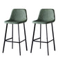 Scandinavian Style Bar-stool with Square Leather Seat Counter Stool Kitchen Bar-stool Green 2 Piece Set Bar Stool(30"H) Clearhalo 'Bar Furniture' 'Bar Stools' 'bar_stools' 'furn' 'furn_bar_stools' 'Furniture' 'furniture_bar_stools' 'Kitchen & Dining Furniture' 4730612