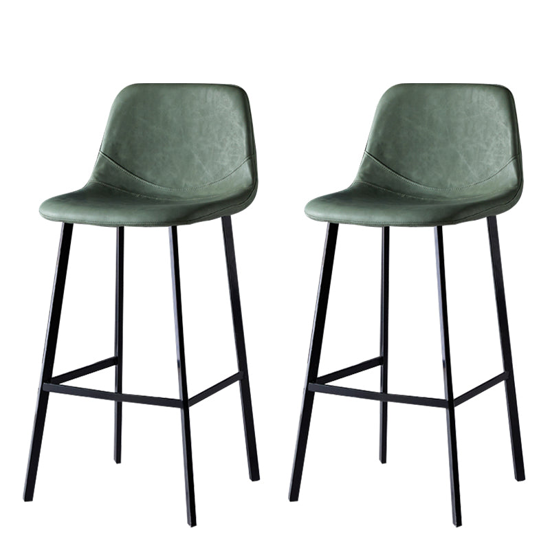 Scandinavian Style Bar-stool with Square Leather Seat Counter Stool Kitchen Bar-stool Green 2 Piece Set Bar Stool(30"H) Clearhalo 'Bar Furniture' 'Bar Stools' 'bar_stools' 'furn' 'furn_bar_stools' 'Furniture' 'furniture_bar_stools' 'Kitchen & Dining Furniture' 4730612