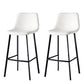 Scandinavian Style Bar-stool with Square Leather Seat Counter Stool Kitchen Bar-stool White 2 Piece Set Bar Stool(30"H) Clearhalo 'Bar Furniture' 'Bar Stools' 'bar_stools' 'furn' 'furn_bar_stools' 'Furniture' 'furniture_bar_stools' 'Kitchen & Dining Furniture' 4730620