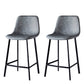 Scandinavian Style Bar-stool with Square Leather Seat Counter Stool Kitchen Bar-stool Grey 2 Piece Set Counter Stool(26"H) Clearhalo 'Bar Furniture' 'Bar Stools' 'bar_stools' 'furn' 'furn_bar_stools' 'Furniture' 'furniture_bar_stools' 'Kitchen & Dining Furniture' 4730623