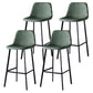 Scandinavian Style Bar-stool with Square Leather Seat Counter Stool Kitchen Bar-stool Green 4 Piece Set Bar Stool(30"H) Clearhalo 'Bar Furniture' 'Bar Stools' 'bar_stools' 'furn' 'furn_bar_stools' 'Furniture' 'furniture_bar_stools' 'Kitchen & Dining Furniture' 4730628