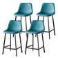Scandinavian Style Bar-stool with Square Leather Seat Counter Stool Kitchen Bar-stool Lake Blue 4 Piece Set Counter Stool(26"H) Clearhalo 'Bar Furniture' 'Bar Stools' 'bar_stools' 'furn' 'furn_bar_stools' 'Furniture' 'furniture_bar_stools' 'Kitchen & Dining Furniture' 4730629