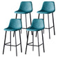 Scandinavian Style Bar-stool with Square Leather Seat Counter Stool Kitchen Bar-stool Lake Blue 4 Piece Set Bar Stool(30"H) Clearhalo 'Bar Furniture' 'Bar Stools' 'bar_stools' 'furn' 'furn_bar_stools' 'Furniture' 'furniture_bar_stools' 'Kitchen & Dining Furniture' 4730630