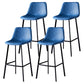 Scandinavian Style Bar-stool with Square Leather Seat Counter Stool Kitchen Bar-stool Blue 4 Piece Set Bar Stool(30"H) Clearhalo 'Bar Furniture' 'Bar Stools' 'bar_stools' 'furn' 'furn_bar_stools' 'Furniture' 'furniture_bar_stools' 'Kitchen & Dining Furniture' 4730638