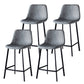 Scandinavian Style Bar-stool with Square Leather Seat Counter Stool Kitchen Bar-stool Grey 4 Piece Set Counter Stool(26"H) Clearhalo 'Bar Furniture' 'Bar Stools' 'bar_stools' 'furn' 'furn_bar_stools' 'Furniture' 'furniture_bar_stools' 'Kitchen & Dining Furniture' 4730639