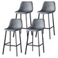 Scandinavian Style Bar-stool with Square Leather Seat Counter Stool Kitchen Bar-stool Grey 4 Piece Set Bar Stool(30"H) Clearhalo 'Bar Furniture' 'Bar Stools' 'bar_stools' 'furn' 'furn_bar_stools' 'Furniture' 'furniture_bar_stools' 'Kitchen & Dining Furniture' 4730640