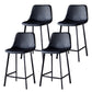 Scandinavian Style Bar-stool with Square Leather Seat Counter Stool Kitchen Bar-stool Black 4 Piece Set Counter Stool(26"H) Clearhalo 'Bar Furniture' 'Bar Stools' 'bar_stools' 'furn' 'furn_bar_stools' 'Furniture' 'furniture_bar_stools' 'Kitchen & Dining Furniture' 4730641