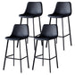 Scandinavian Style Bar-stool with Square Leather Seat Counter Stool Kitchen Bar-stool Black 4 Piece Set Bar Stool(30"H) Clearhalo 'Bar Furniture' 'Bar Stools' 'bar_stools' 'furn' 'furn_bar_stools' 'Furniture' 'furniture_bar_stools' 'Kitchen & Dining Furniture' 4730642