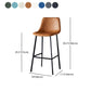 Scandinavian Style Bar-stool with Square Leather Seat Counter Stool Kitchen Bar-stool Clearhalo 'Bar Furniture' 'Bar Stools' 'bar_stools' 'furn' 'furn_bar_stools' 'Furniture' 'furniture_bar_stools' 'Kitchen & Dining Furniture' 4730643