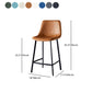 Scandinavian Style Bar-stool with Square Leather Seat Counter Stool Kitchen Bar-stool Clearhalo 'Bar Furniture' 'Bar Stools' 'bar_stools' 'furn' 'furn_bar_stools' 'Furniture' 'furniture_bar_stools' 'Kitchen & Dining Furniture' 4730644