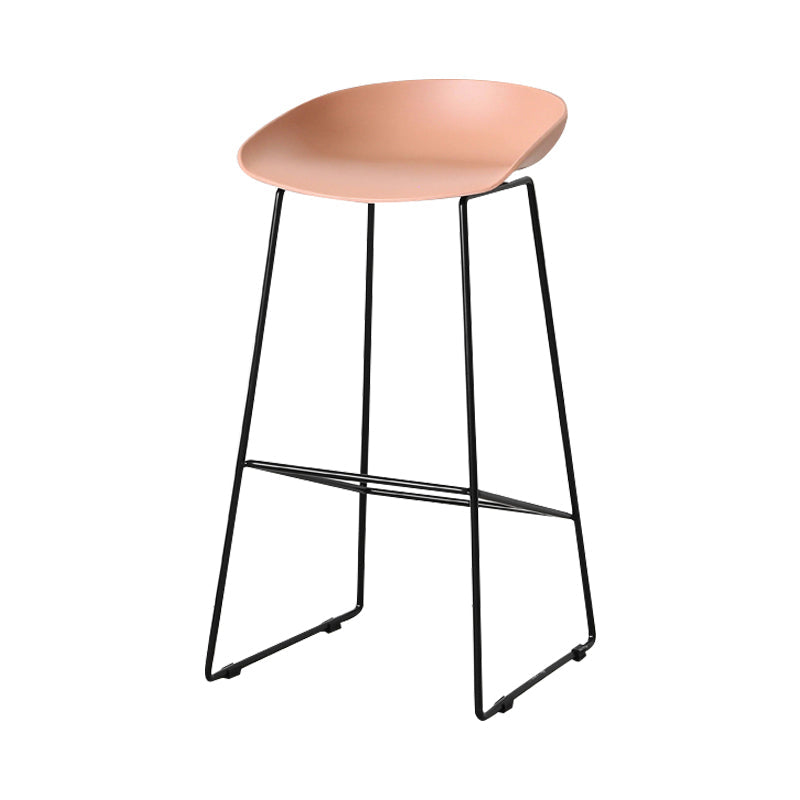 Scandinavian Style Bar-stool with Sled Legs Bucket Seat Counter Stool for Kitchen Bar Pink 1 Piece Bar Stool(30"H) Clearhalo 'Bar Furniture' 'Bar Stools' 'bar_stools' 'furn' 'furn_bar_stools' 'Furniture' 'furniture_bar_stools' 'Kitchen & Dining Furniture' 4730646