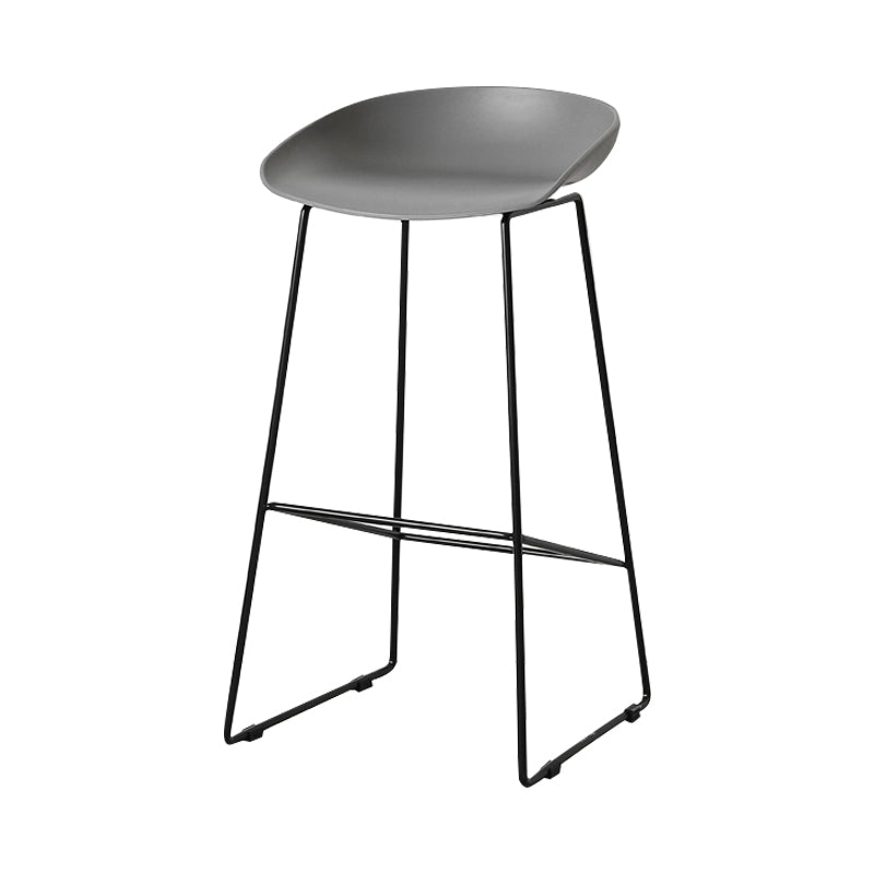 Scandinavian Style Bar-stool with Sled Legs Bucket Seat Counter Stool for Kitchen Bar Grey 1 Piece Bar Stool(30"H) Clearhalo 'Bar Furniture' 'Bar Stools' 'bar_stools' 'furn' 'furn_bar_stools' 'Furniture' 'furniture_bar_stools' 'Kitchen & Dining Furniture' 4730647