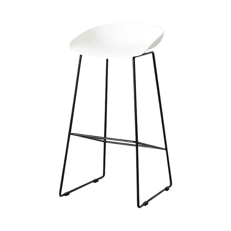 Scandinavian Style Bar-stool with Sled Legs Bucket Seat Counter Stool for Kitchen Bar White 1 Piece Bar Stool(30"H) Clearhalo 'Bar Furniture' 'Bar Stools' 'bar_stools' 'furn' 'furn_bar_stools' 'Furniture' 'furniture_bar_stools' 'Kitchen & Dining Furniture' 4730649
