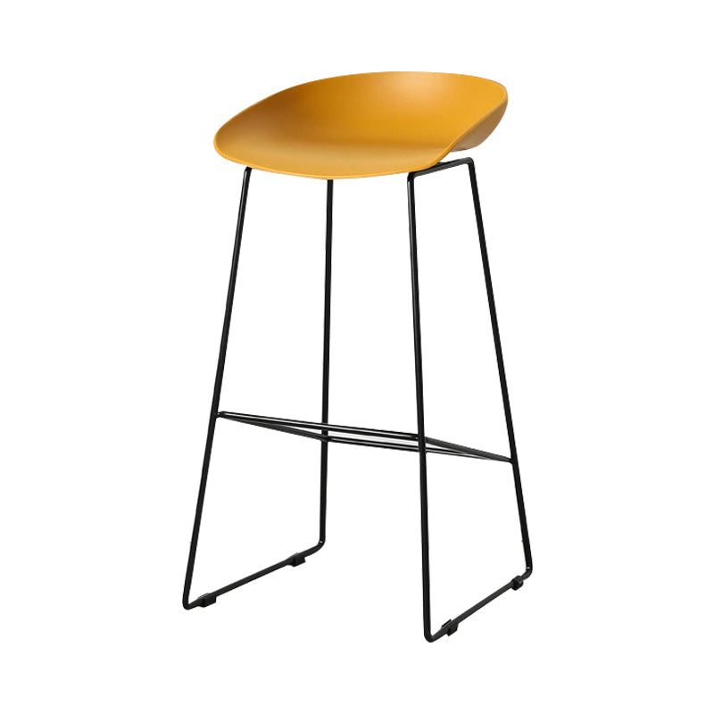Scandinavian Style Bar-stool with Sled Legs Bucket Seat Counter Stool for Kitchen Bar Ginger 1 Piece Bar Stool(30"H) Clearhalo 'Bar Furniture' 'Bar Stools' 'bar_stools' 'furn' 'furn_bar_stools' 'Furniture' 'furniture_bar_stools' 'Kitchen & Dining Furniture' 4730653