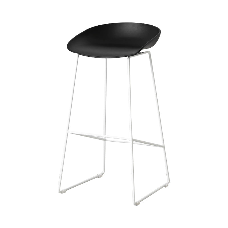 Scandinavian Style Bar-stool with Sled Legs Bucket Seat Counter Stool for Kitchen Bar Black 1 Piece Counter Stool(26"H) Clearhalo 'Bar Furniture' 'Bar Stools' 'bar_stools' 'furn' 'furn_bar_stools' 'Furniture' 'furniture_bar_stools' 'Kitchen & Dining Furniture' 4730655