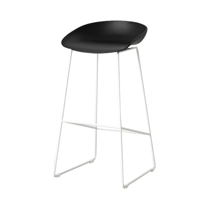 Scandinavian Style Bar-stool with Sled Legs Bucket Seat Counter Stool for Kitchen Bar Black 1 Piece Counter Stool(26"H) Clearhalo 'Bar Furniture' 'Bar Stools' 'bar_stools' 'furn' 'furn_bar_stools' 'Furniture' 'furniture_bar_stools' 'Kitchen & Dining Furniture' 4730655