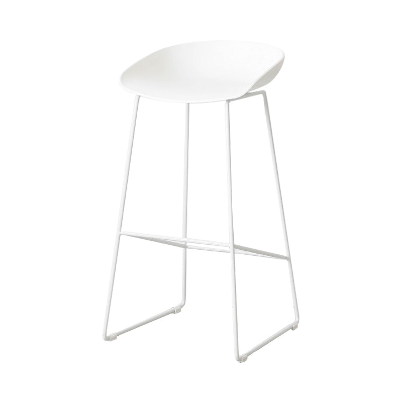 Scandinavian Style Bar-stool with Sled Legs Bucket Seat Counter Stool for Kitchen Bar White 1 Piece Counter Stool(26"H) Clearhalo 'Bar Furniture' 'Bar Stools' 'bar_stools' 'furn' 'furn_bar_stools' 'Furniture' 'furniture_bar_stools' 'Kitchen & Dining Furniture' 4730658