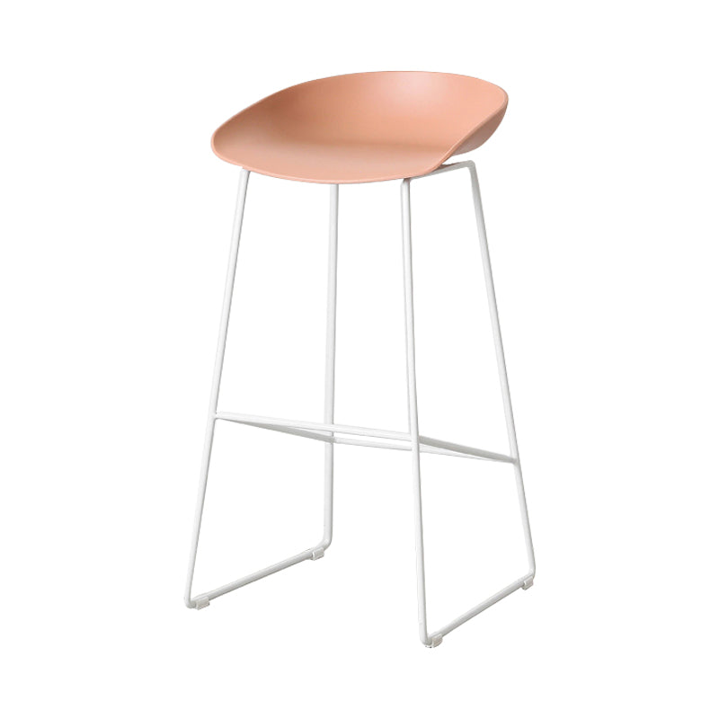 Scandinavian Style Bar-stool with Sled Legs Bucket Seat Counter Stool for Kitchen Bar Pink 1 Piece Counter Stool(26"H) Clearhalo 'Bar Furniture' 'Bar Stools' 'bar_stools' 'furn' 'furn_bar_stools' 'Furniture' 'furniture_bar_stools' 'Kitchen & Dining Furniture' 4730660